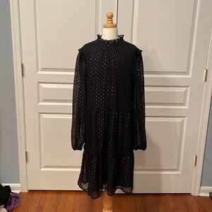 Black Sparkly Polka Dot Dress